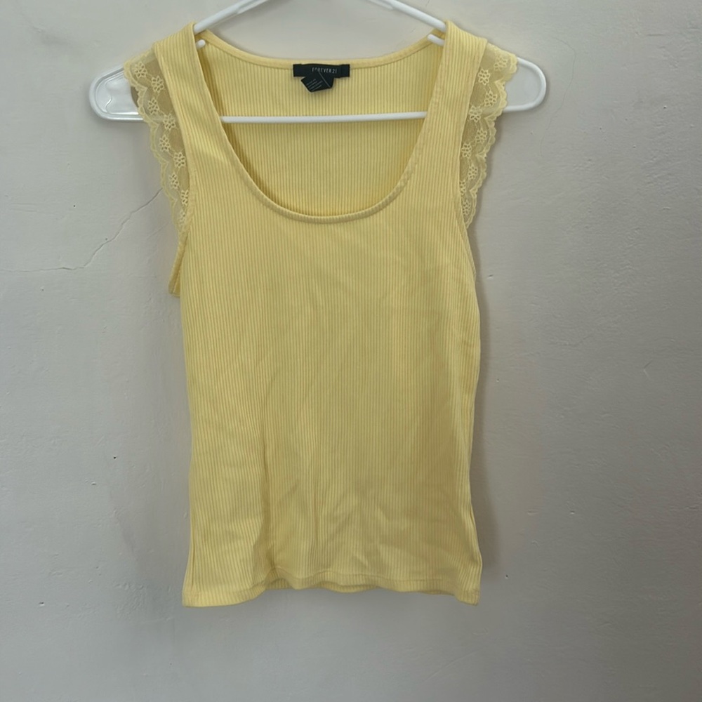 Yellow ribbed tank from forever 21